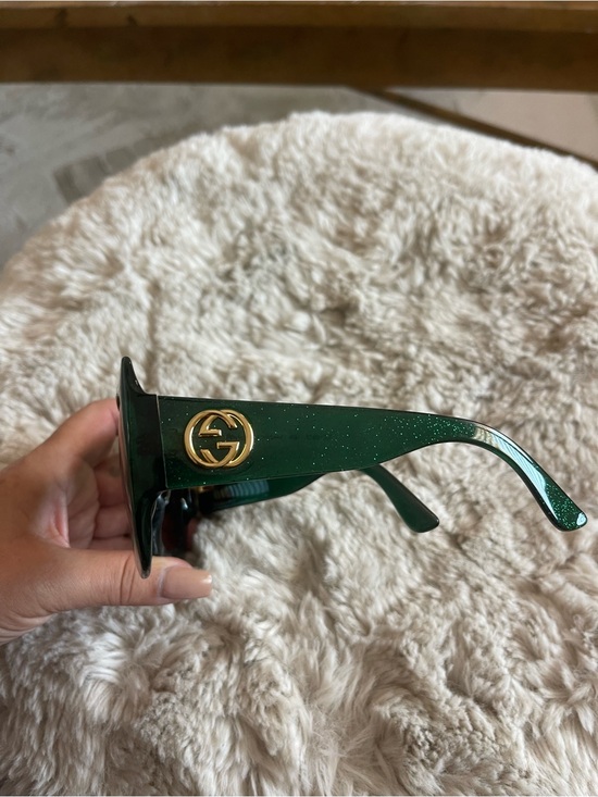 Green Gucci Oversized Square Sunglasses - Designer Style